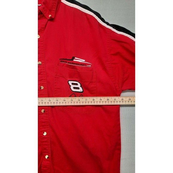 Dale Jr Winners Circle Bud Racing #8 Mens Red Long Sleeve Button Up Size XL - Picture 4 of 6
